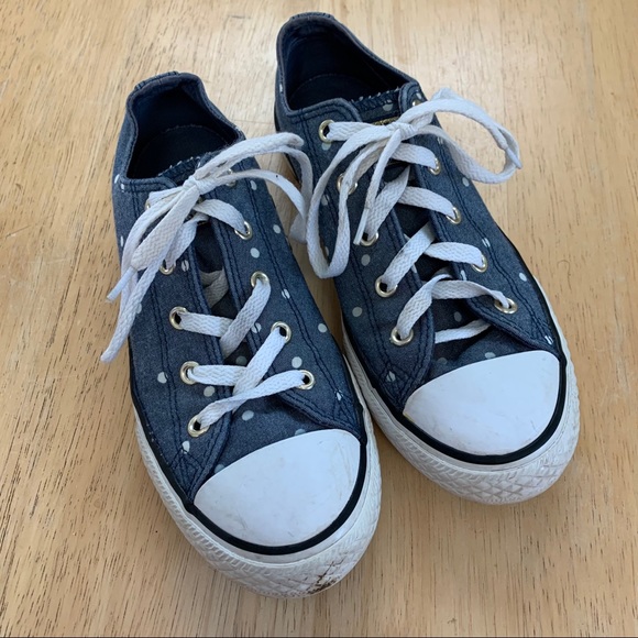 Converse Polka Dot Denim Chuck Taylor Low Tops